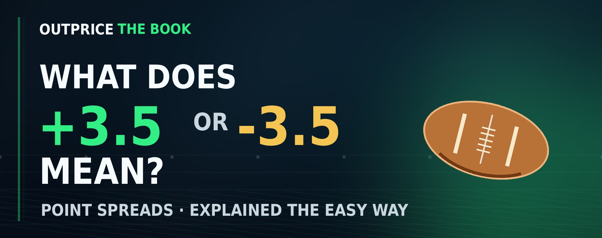 Outprice The Book guide to plus 3.5 and minus 3.5 point spreads.